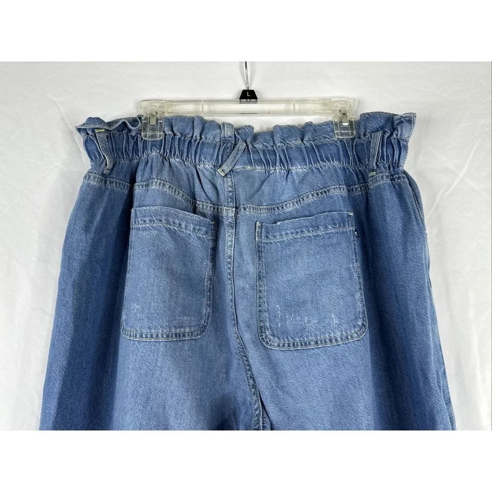 Pilcro Light Blue Paperbag Waist Wide Leg Jeans - Picture 8 of 16